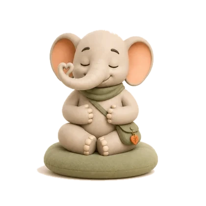 Nivi sitting calmly for the mental wellness step
