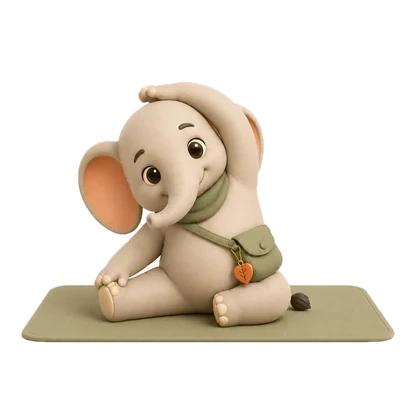 Nivi in a yoga pose for the movement step