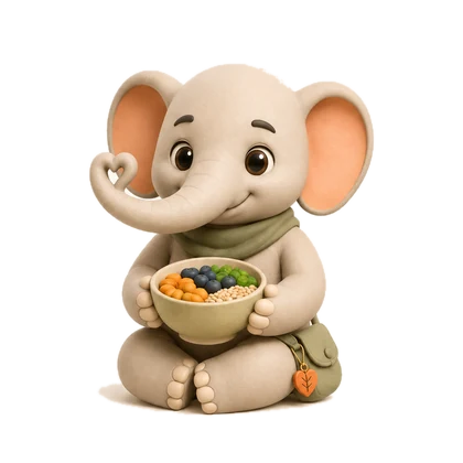 Nivi holding a bowl for the nourishment step
